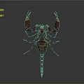 Scorpion 3D Model in Purple and Pink Against Dark Background With Prominent Pincers and Tail