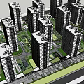 Modern High Rise Residential Complex Featuring Green Spaces And Well Designed Buildings