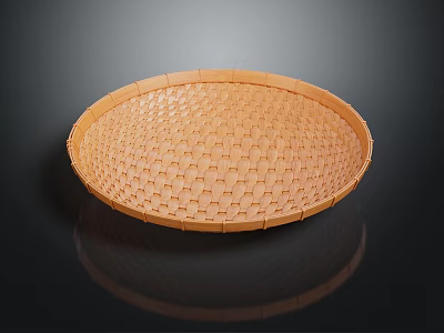Woven Round Orange Garden Decorative Tray with Elegant Weave for Outdoor Use 3d model