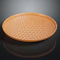 Woven Round Orange Garden Decorative Tray with Elegant Weave for Outdoor Use