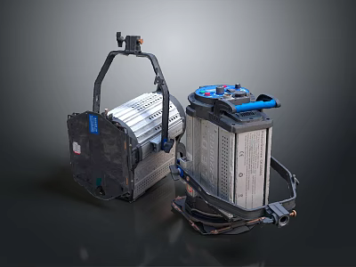 Professional Industrial Equipment With Metal Frame Heat Sink And Control Knobs 3d model