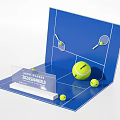 2024 ASIA WORLD Tennis Themed Photo Spot with Tennis Rackets Balls and Blue Background