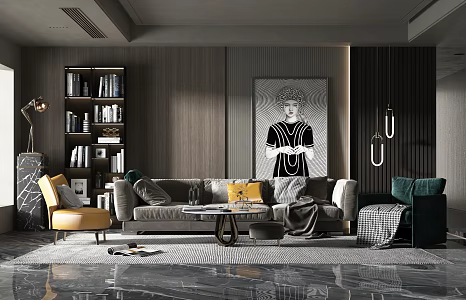modern living room 3d model