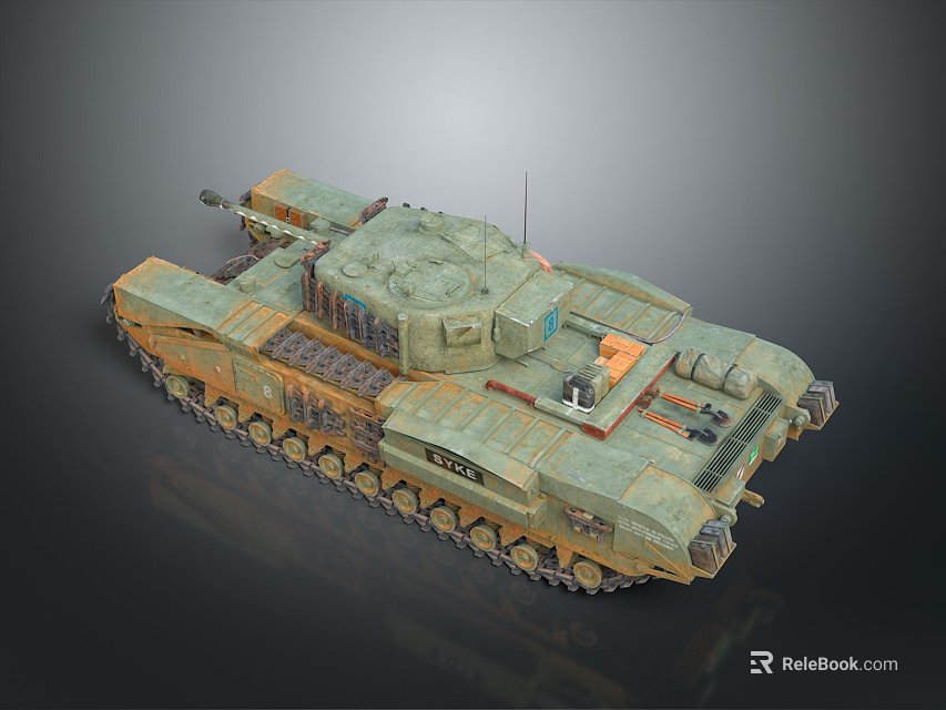 Modern Military Tank In Camouflage Paint With Heavy Tracks And Turret Gear 3d model 