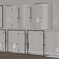 Minimalist Shower Shower Partition Shower Towel Rack 3d model