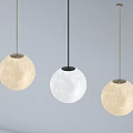 Modern Spherical Pendant Lights With Moon Like Texture For Minimalist Interior Decor 3d model