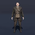 Game Movie Character Wearing Military Style Brown Coat With Leather Belt And Long Boots