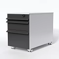 Hardware Tools Storage Cabinet With Three Drawers Black White Design And Rolling Wheels 3d model