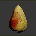 Red And Yellow Pear With Smooth Skin On Gray Reflective Background 3d model