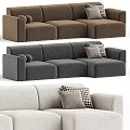Modern Comfortable Sectional Sofa With Soft Cushions And Multiple Color Options 3d model