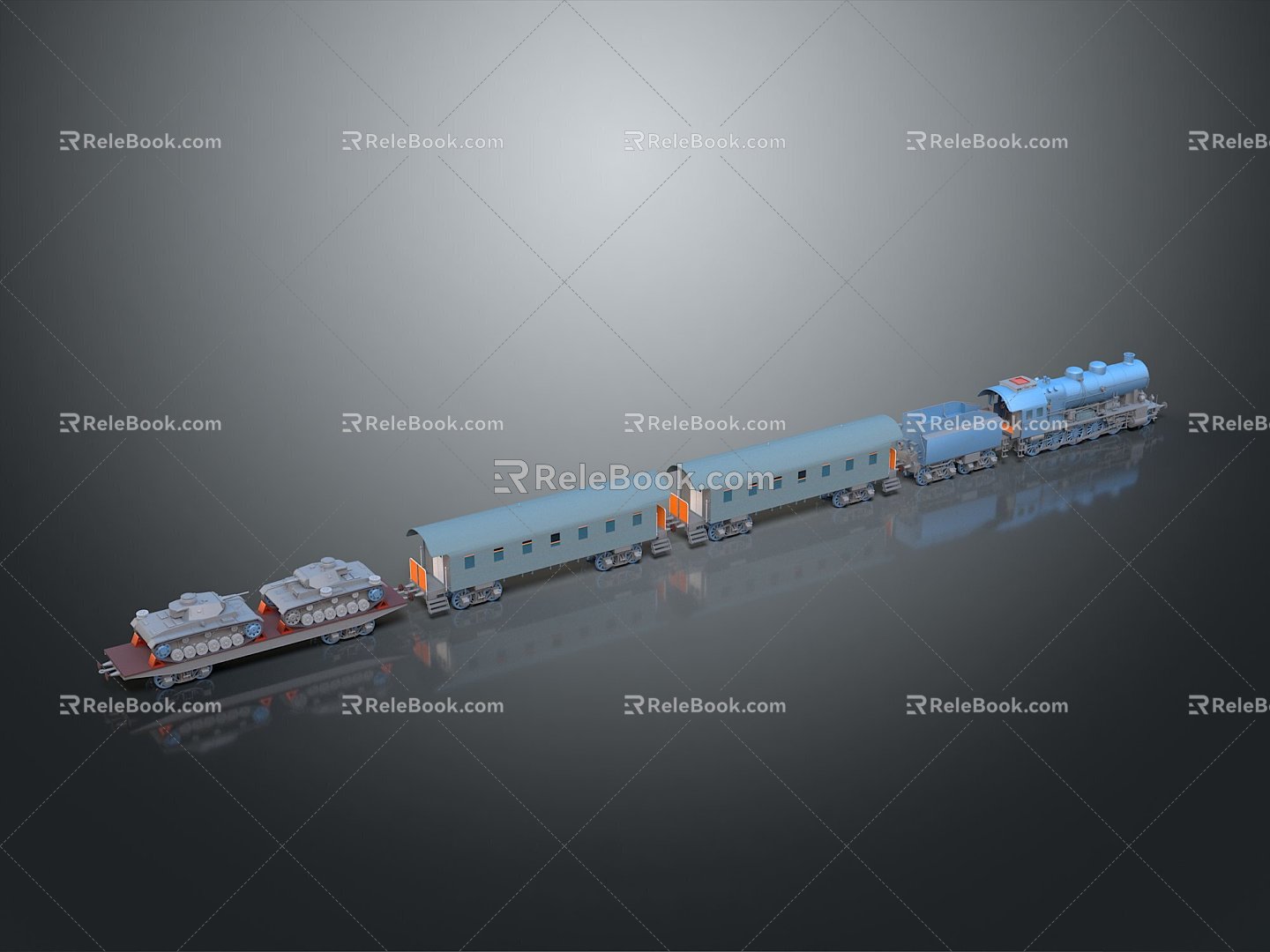 Modern train vehicle carrier realistic 3d model