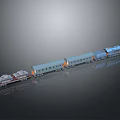 Modern train vehicle carrier realistic 3d model