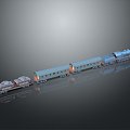 Modern train vehicle carrier realistic 3d model