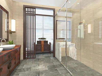 New Chinese Toilet Hotel Toilet 3d model