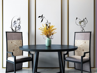 New Chinese Style Table and Chair Combination Table and Chair Ornaments Decorative Painting model