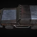 Rugged Off Road Vehicle Featuring Spiked Front Plow and Roof Mounted Spotlights
