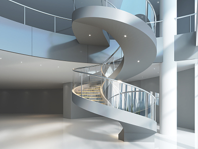 Modern Hall Stairs 3d model