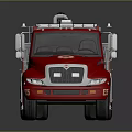 Red Fire Truck With Rescue Ladder And Emergency Equipment Features