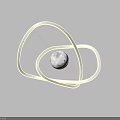 Modern Hanging Chandelier Featuring Intertwined Rings And Central Spherical Light Design