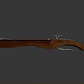 Wooden And Metal Crossbow With Mechanical Parts Red String And Crafted Design