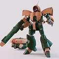 Green and Brown Mecha Robot Model with Arm Cannon and Mechanical Joints