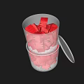 Red Fruit Pieces Filled in Transparent Glass Cup With Two Handles on Gray Background
