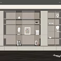 Modern Bookcase Cream Bookcase 3d model