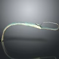Ancient Bronze Clothing Accessory With Curved Design And Loop Handle 3d model