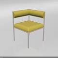 Modern Yellow Single Sofa With Metal Frame Armrests And Comfortable Upholstery Design