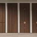 Wall shape of grille partition with wood veneer 3d model