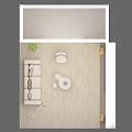 Cartoon Modern Living Room Scene With White Sofa Floor Lamp TV Green Plant And Window