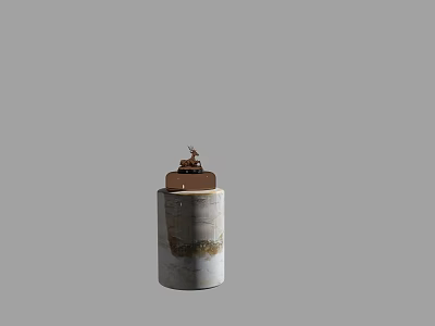 Modern Decorative Ornament Set With Concrete Body And Brass Top Decoration 3d model