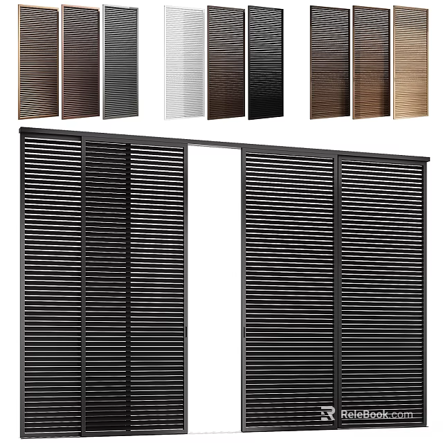 Stylish Louvered Casement Doors With Multiple Color Options And Modern Design 3d model 
