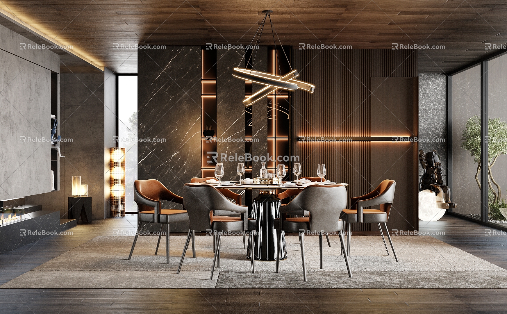 Modern Minotti Restaurant 3d model