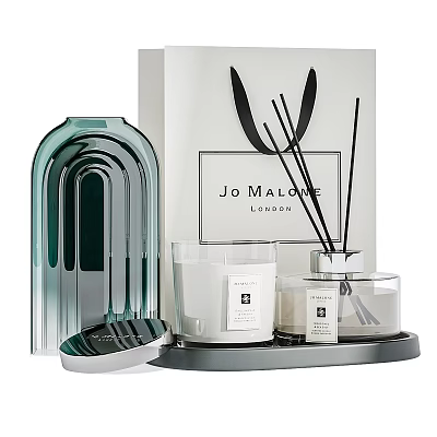 Jo Malone London Elegant Decorative Ornament Set With Glass Diffuser Candle Tray And Decorative Pieces 3d model