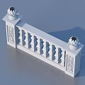 Elegant White Classical Balustrade With Intricate Carvings And Decorative Finial Posts