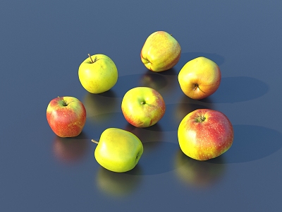 Apple Red Fuji Apple Green Apple Green Apple Fruit 3d model