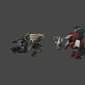 Sci-fi animated space robot 3d model