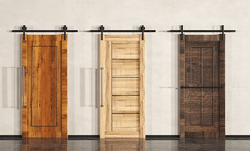 Barn Door Wooden Door Nature Barn Door sliding door 3d model