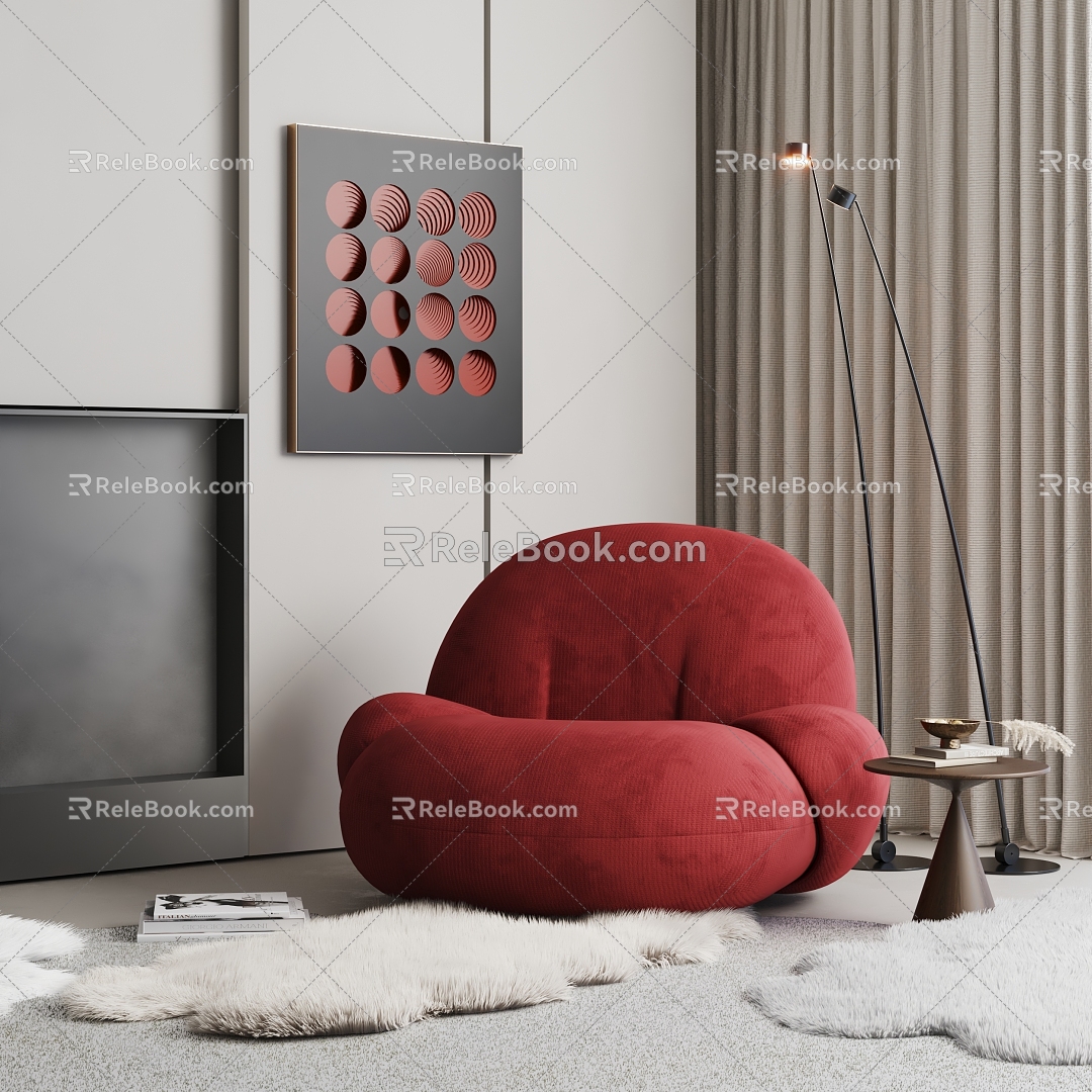 Modern single sofa 3d model