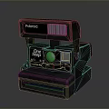Modern Desktop Computer System Featuring Vintage Polaroid One Step Camera Connectivity and Photo Editing Tools 3d model