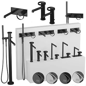 Modern shower head mixer 3d model