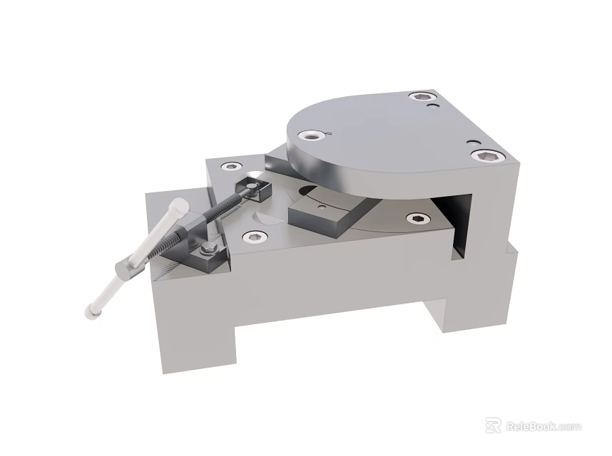 Precision Metal Mechanical Structure With Circular Top Base And Connecting Rod 3d model