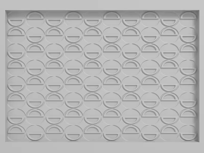 Gray Background Wall Design With Repeated Circular And Curved Patterns 3d model