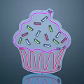 Neon Cupcake Shaped Decorative Light With Colorful LED Lights For Modern Decor