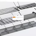 Multiple Styles of Modern Metal Awnings with Grid Patterns and Sturdy Brackets