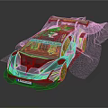 Lamborghini Sports Car With Green Translucent Cover And Glowing Accent Lines