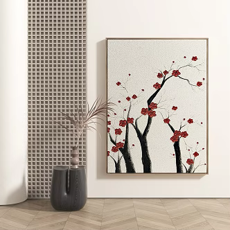 New Chinese Plant Painting Abstract Decorative Painting 3d model