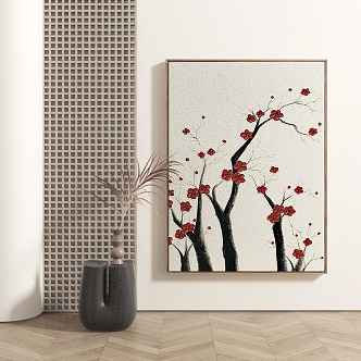 New Chinese Plant Painting Abstract Decorative Painting 3d model