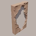 Rustic Mirror With Irregular Broken Frame And Natural Stone Texture For Home Decor
